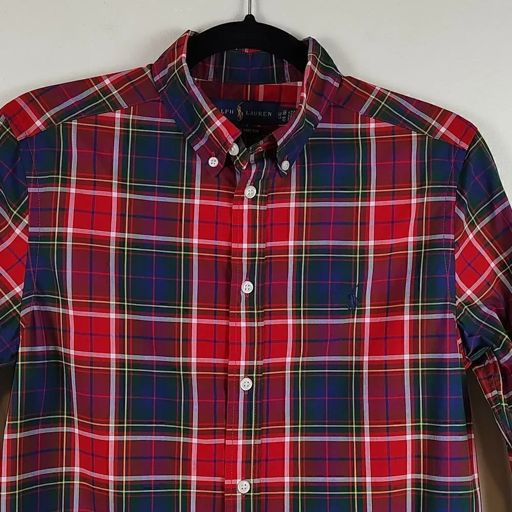 Ralph Lauren Natural Stretch Long Sleeve Plaid Button Down Shirt